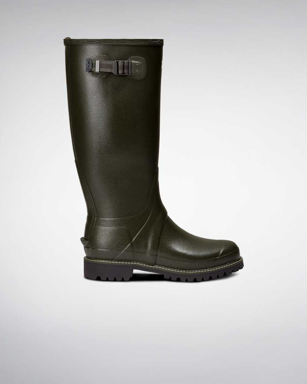 Mens Hunter Balmoral Wide Fit Wellies Dark Olive | WVDZRC-348